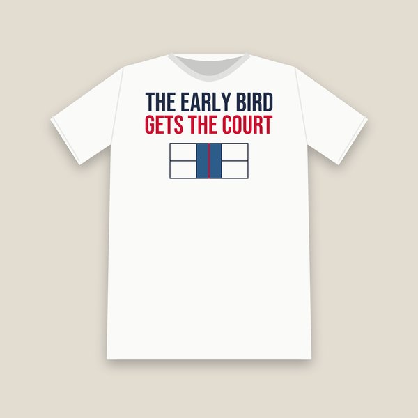 The Early Bird Gets the Court pickleball shirt