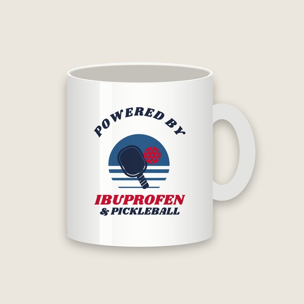 Powered by Ibuprofen & Pickleball pickleball mug